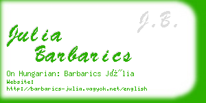 julia barbarics business card